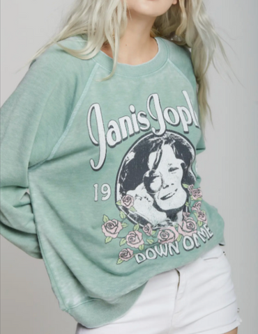 JANIS JOPLIN DOWN ON ME 1971 GRAPHIC SWEATSHIRT...SOFT!