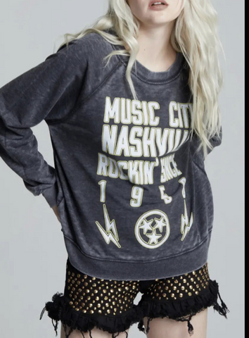 NASHVILLE Music City Hall 1950 Burnout Sweatshirt