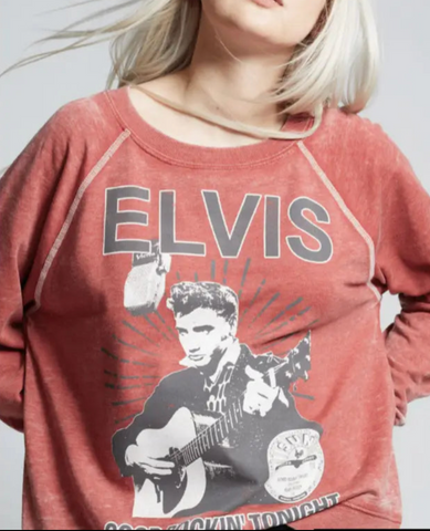 ELVIS Distressed Oversized Sweatshirt