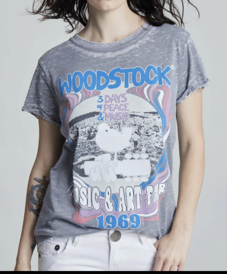 WOODSTOCK 1969 MINERAL WASH GRAPHIC TEE  1969