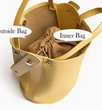 GENUINE LEATHER PEARL BUCKET BAG