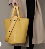 Genuine Leather LEMON Bucket Bag