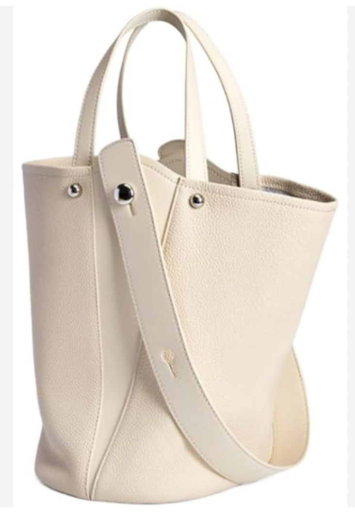 GENUINE LEATHER PEARL BUCKET BAG