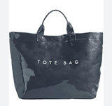 BLACK LARGE SHINEY PATTON PLASTIC TOTE BAG