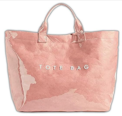 PINK LARGE SHINEY PATTON PLASTIC TOTE BAG