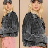 Distressed Corduroy Rider Jacket (Color Options)