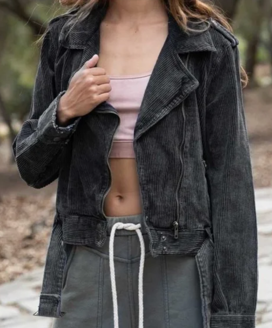 Distressed Corduroy Rider Jacket (Color Options)