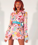 Fiorucci Pink Graphic POP ART Trench Coat 2000