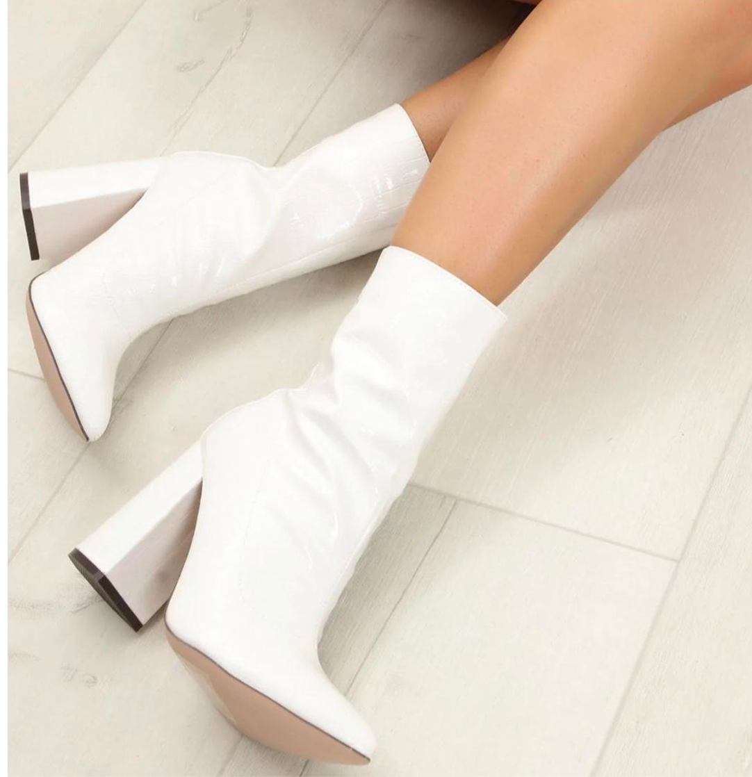 RETRO WHITE  GO GO BOOTS RETRO 70s