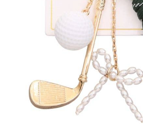 GOLF PEARL BEADED BAG CHARM KEYCHAIN