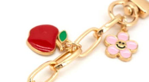 TEACHER PENCIL RAINBOW APPLE BAG CHAIN PURSE CHARM KEYCHAIN