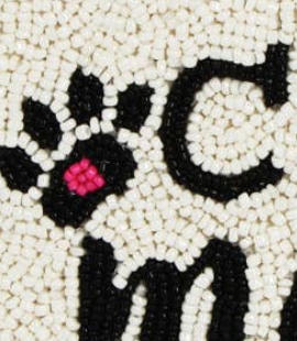 CAT MOM Beaded Mini Pouch Bag