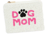 DOG MOM  Beaded Mini Pouch Bag