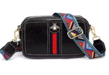 Black Queen Bee Mini Crossbody with Guitar Strap