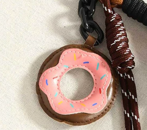 Pink Icing and Sprinkles Donut Purse Charm Key Chain