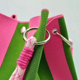 Emerald Pink KNITTED BEACH TRAVEL WEEKEND TOTE