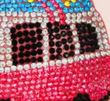 Retro CRYSTAL  Bling Volkswagon Bus Purse Charm Key Chain