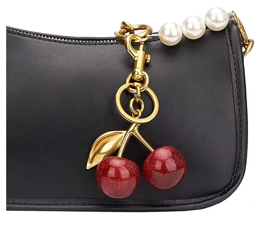 RED CHERRIES PURSE CHARM KEY CHAIN