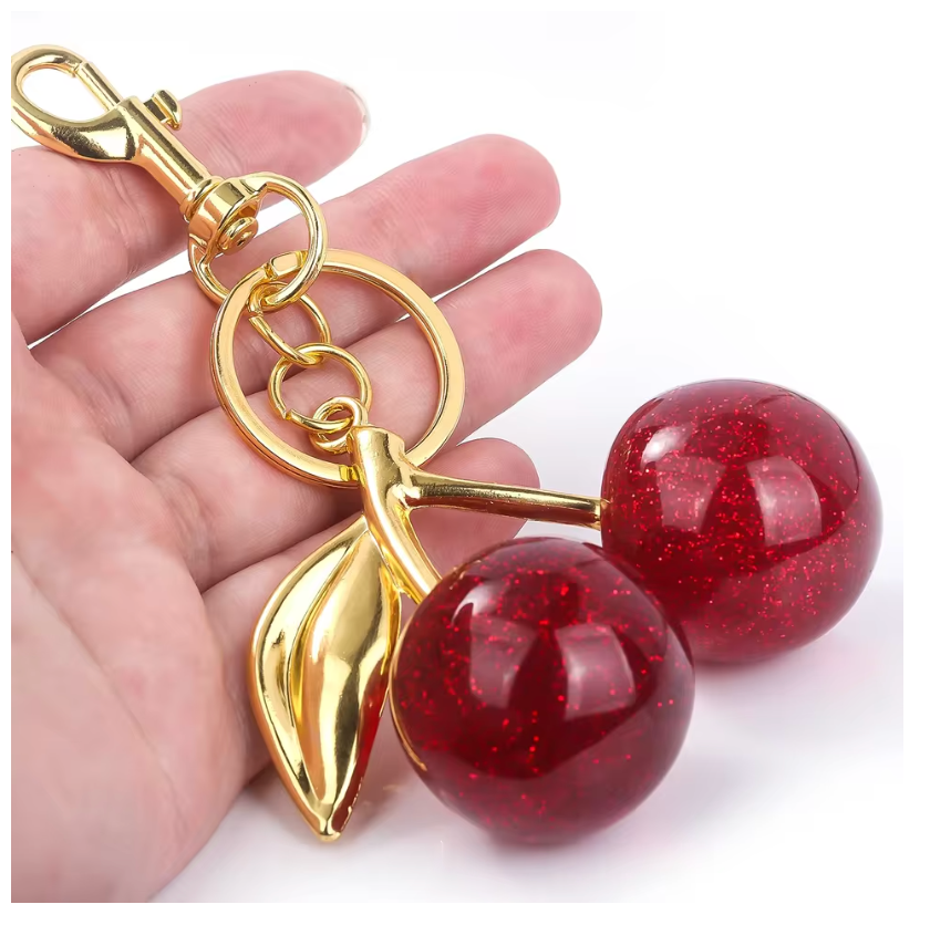 RED CHERRIES PURSE CHARM KEY CHAIN