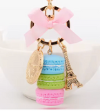 Paris Eiffel Tower Macaroon Stack Purse Charm Key Chain (Color Options)