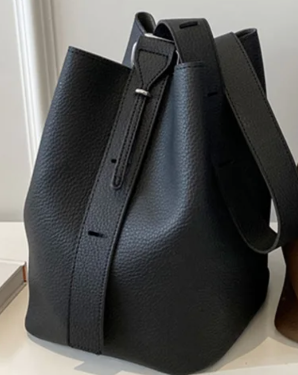 Genuine Leather Shoulder Shopper Bucket Bag (COLOR OPTIONS)