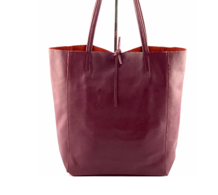 Wine Leather Tote Bag Made in ITALY DROPS AUG 23
