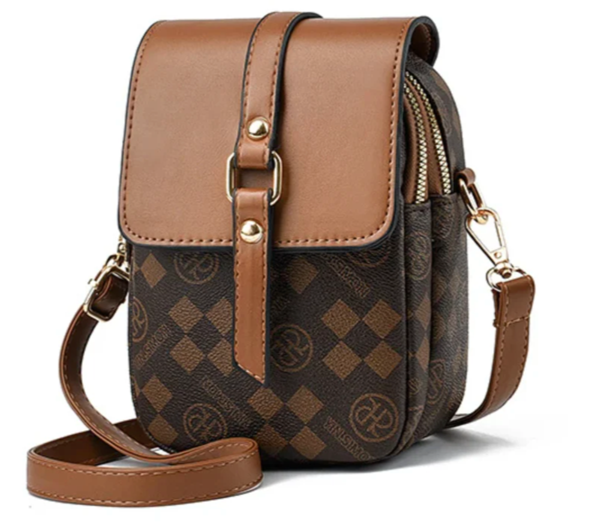 Leather Double Zip Crossbody
