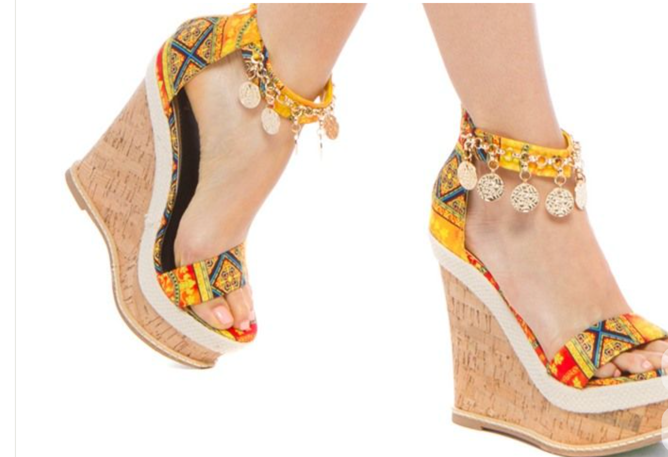 RETRO CORK HEEL PLATFORMS ECHO BOHEMIAN  WEDGES