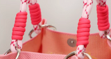 PINK KNIT LOVE BUCKET BAG