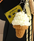VANILLA SCOOP ICE CREAM CONE  CASSETTE TAPE PURSE CHARM