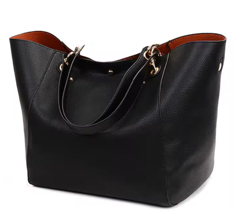 Leather Cognac Leather Tote 2 pieces