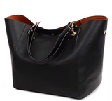 Leather Cognac Leather Tote 2 pieces