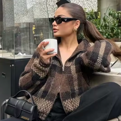 SOFTEST PLAID BOMBER JACKET