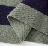 RETRO KNIT STRIP GRAPHIC POOR BOY SWEATER (Color Options)