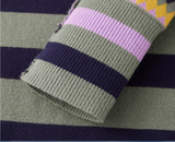 RETRO KNIT STRIP GRAPHIC POOR BOY SWEATER (Color Options)