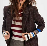 RETRO KNIT STRIP GRAPHIC POOR BOY SWEATER (Color Options)