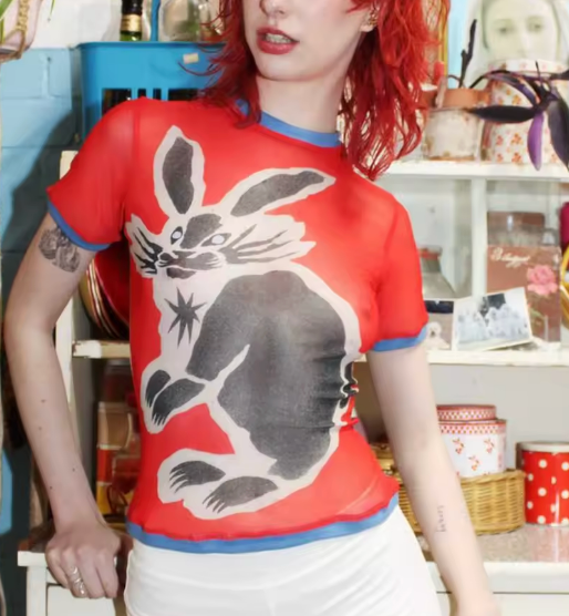 Short Sleeve Bunny Ringer Tshirt