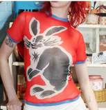 Short Sleeve Bunny Ringer Tshirt