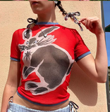 Short Sleeve Bunny Ringer Tshirt