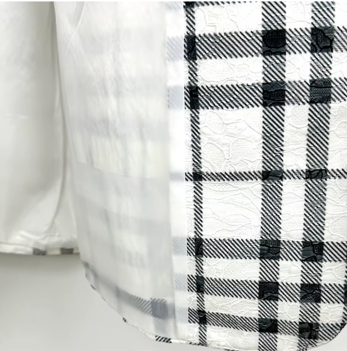 WHITE PLAID GRAPHIC BLAZER