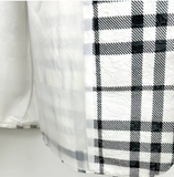 WHITE PLAID GRAPHIC BLAZER
