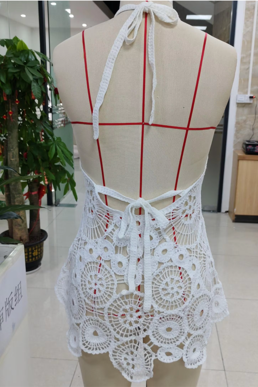 WHITE BEACH BOHO KNITTED CROCHET COVER UP Drops April 14th