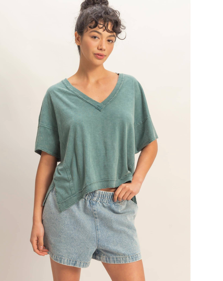 COMFY EASY BASIC TRENDY SLUB TEE (COLOR OPTIONS)