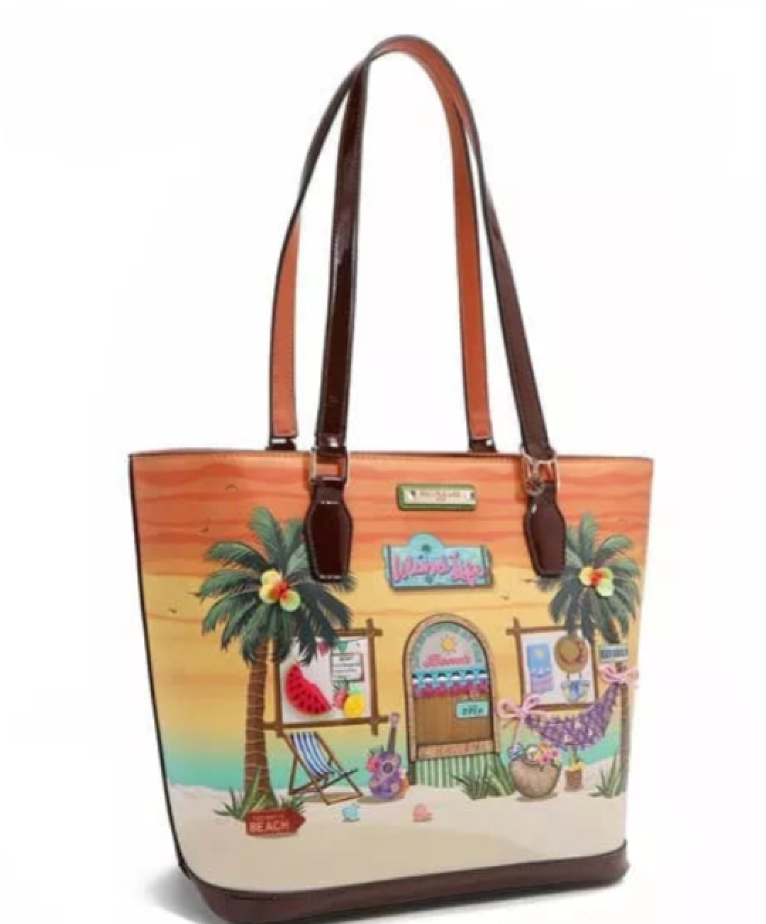Nicole Lee USA Tropical Beach House Print Shopper Bag