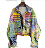 RETRO Painted Woodstock Era Vibe Jean Jacket 2001
