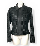 Vintage Marvin Richards Basketweave Leather Jacket 1988
