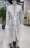 LONG RUFFLE LACE WEEKEND VIBE LONG COVERUP
