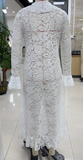 LONG RUFFLE LACE WEEKEND VIBE LONG COVERUP