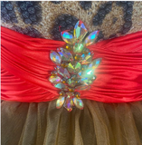 Vintage Leopard Tulle Party Dress 80s