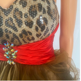 Vintage Leopard Tulle Party Dress 80s